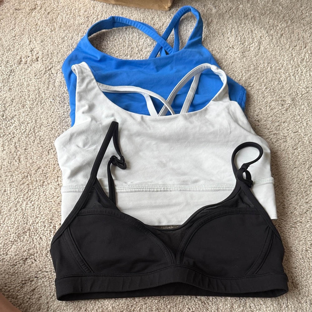 Lululemon Bra Set Blue, Black, Mint Colors